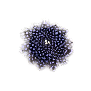 Guinea Fowl Feather Flower Hairband Kit Adjustable Removable Violet
